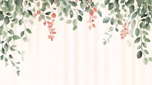清新绿植藤蔓装饰背景图