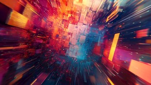 绚丽多彩的科幻空间隧道