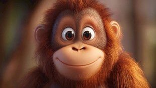 可爱红毛猩猩的萌趣瞬间