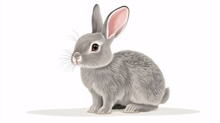 灰色萌兔 可爱姿态展现