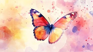 水彩蝴蝶 梦幻斑斓之舞