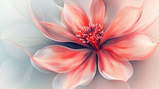 梦幻粉色花朵艺术插画