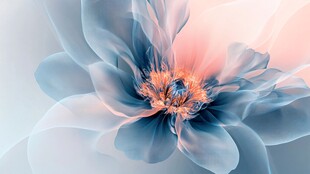 梦幻炫彩花朵抽象艺术图