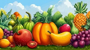 缤纷果蔬齐聚田园风光