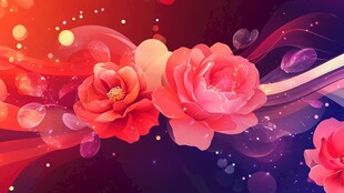 梦幻绚丽花朵背景图