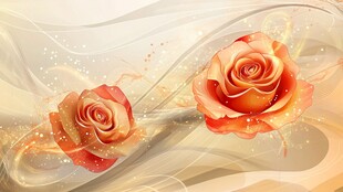 梦幻橙玫瑰的优雅画面