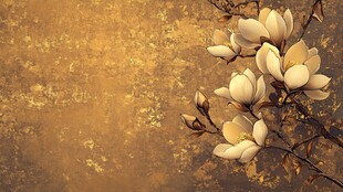 复古风玉兰花枝特写