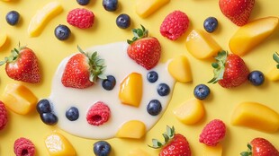 缤纷鲜果淋上美味酸奶