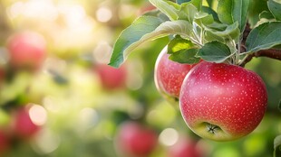 枝头红苹果 果园好风光