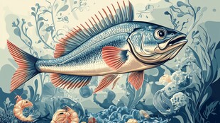 海洋中游动的绚丽大鱼