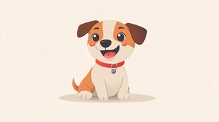 可爱小狗坐立卖萌