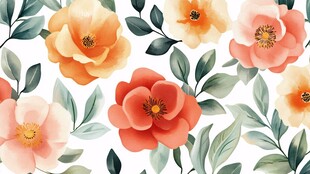 清新花卉图案 柔美色彩