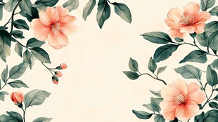 手绘花卉边框图