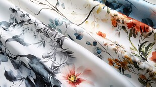 多彩花卉图案精美布料