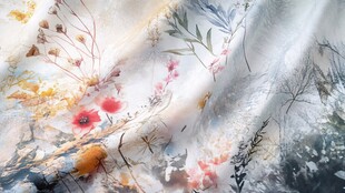 梦幻花卉印花布料