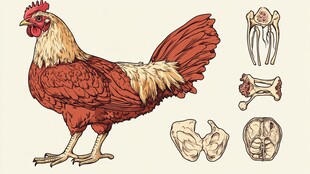 公鸡及其身体结构图示