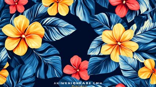 热带花卉图案背景设计