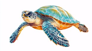 彩色海龟插画 灵动又绚丽