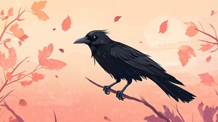 秋日枝头的黑鸦