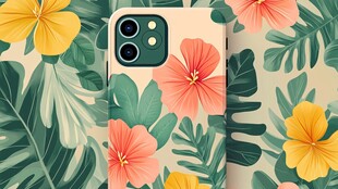热带花卉手机壳图案设计