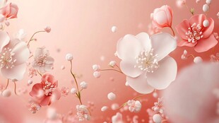 梦幻粉色花卉浪漫背景