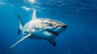 深海大白鲨的霸气瞬间