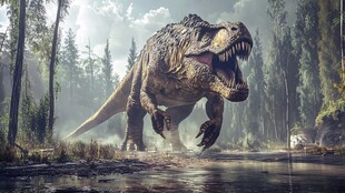 森林中咆哮的巨型霸王龙