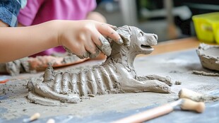 儿童手工制作可爱泥狗