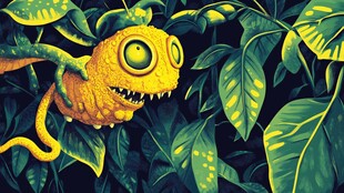 奇幻丛林中的黄色怪物