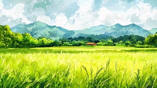 田园绿野间的诗意风光