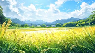 夏日稻田风光