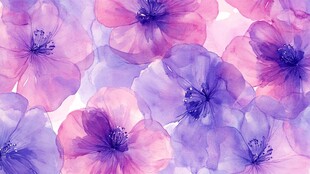 梦幻水彩花卉图案背景