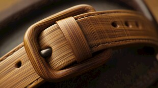 复古棕色皮质表带细节