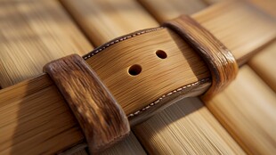 棕色皮带扣特写细节展示