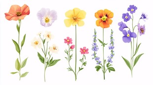 多彩花卉插画集合