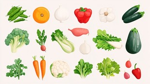 多彩新鲜蔬菜集合展示