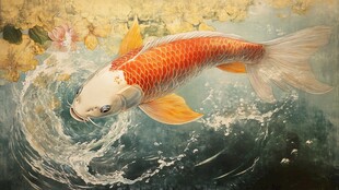 锦鲤戏水图