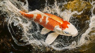 锦鲤戏水展灵动之美