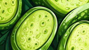 清新黄瓜切片插画