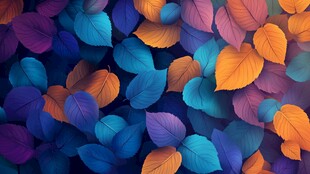 五彩斑斓秋叶背景图