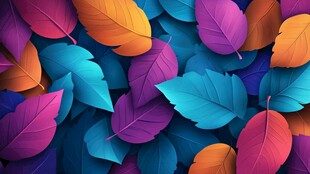 多彩秋叶背景图