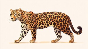 行走的花豹插画