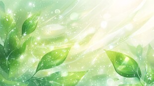 清新绿意梦幻树叶背景图