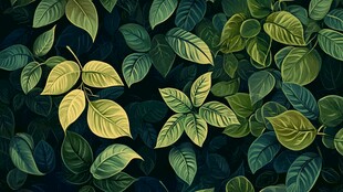 绿叶繁茂的自然景象