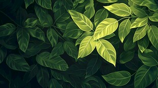 翠绿叶片 自然生机之美