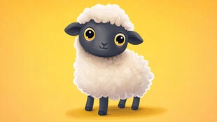 可爱黑面绵羊插画形象