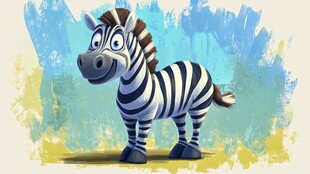 可爱卡通斑马插画形象