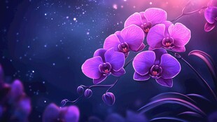 梦幻紫兰绽于星空之下