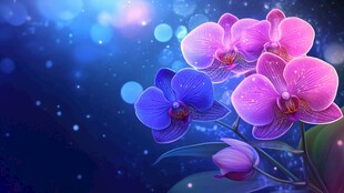 梦幻蓝紫蝴蝶兰背景图
