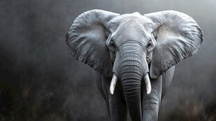 大象特写 旷野中的威严身影